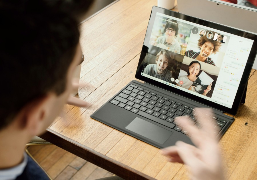 Person on an online meeting